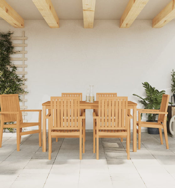 Gartenstühle 6 Stk. Stapelbar 56,5x57,5x91 cm Massivholz Teak