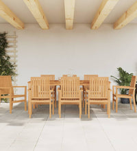 Gartenstühle 8 Stk. Stapelbar 56,5x57,5x91 cm Massivholz Teak