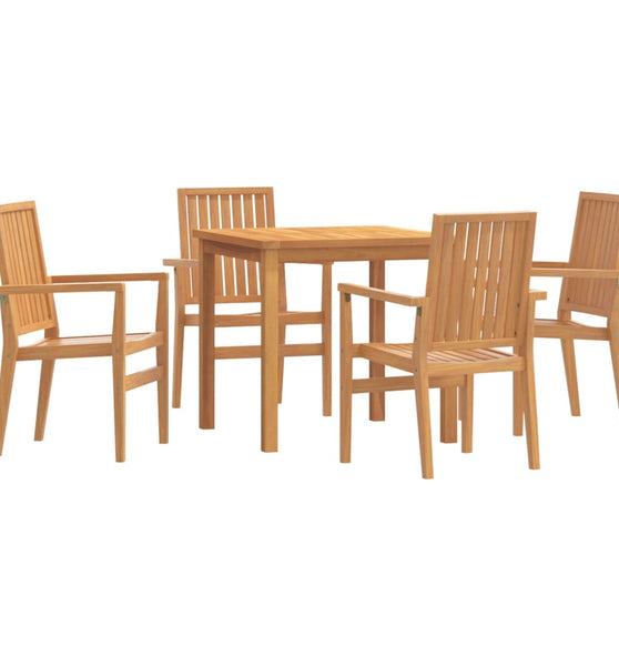 5-tlg. Garten-Essgruppe Massivholz Teak