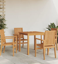 5-tlg. Garten-Essgruppe Massivholz Teak