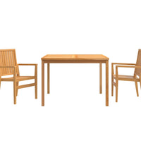 3-tlg. Garten-Essgruppe Massivholz Teak