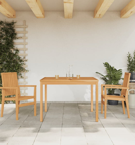 3-tlg. Garten-Essgruppe Massivholz Teak
