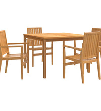 5-tlg. Garten-Essgruppe Massivholz Teak