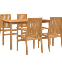 5-tlg. Garten-Essgruppe Massivholz Teak