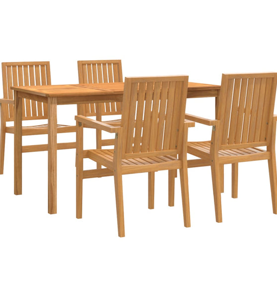 5-tlg. Garten-Essgruppe Massivholz Teak
