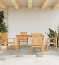 5-tlg. Garten-Essgruppe Massivholz Teak