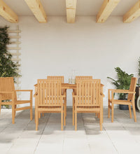 7-tlg. Garten-Essgruppe Massivholz Teak