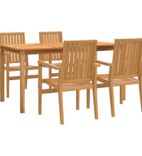5-tlg. Garten-Essgruppe Massivholz Teak