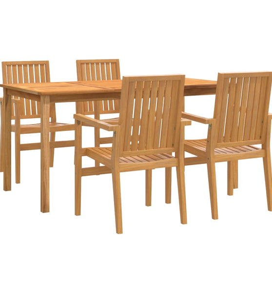 5-tlg. Garten-Essgruppe Massivholz Teak