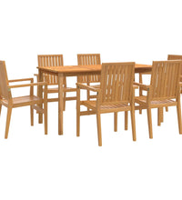 7-tlg. Garten-Essgruppe Massivholz Teak
