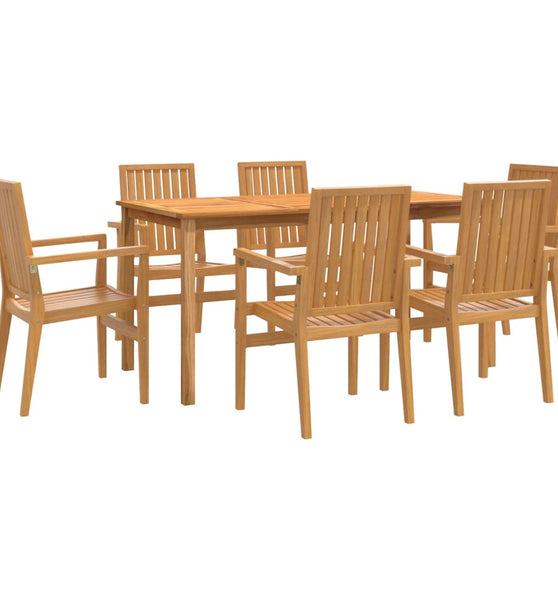 7-tlg. Garten-Essgruppe Massivholz Teak