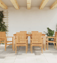 7-tlg. Garten-Essgruppe Massivholz Teak