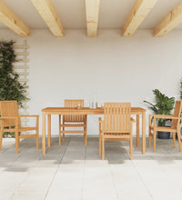 5-tlg. Garten-Essgruppe Massivholz Teak