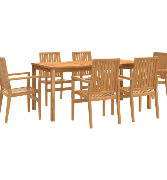 7-tlg. Garten-Essgruppe Massivholz Teak