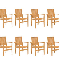 9-tlg. Garten-Essgruppe Massivholz Teak