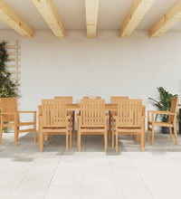9-tlg. Garten-Essgruppe Massivholz Teak
