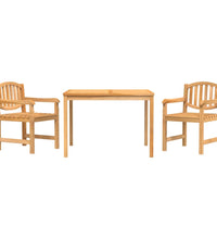 3-tlg. Garten-Essgruppe Massivholz Teak