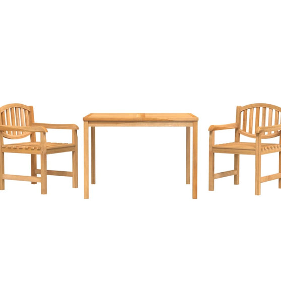 3-tlg. Garten-Essgruppe Massivholz Teak