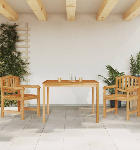 3-tlg. Garten-Essgruppe Massivholz Teak