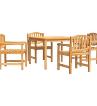 5-tlg. Garten-Essgruppe Massivholz Teak