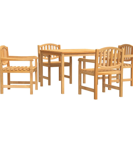 5-tlg. Garten-Essgruppe Massivholz Teak