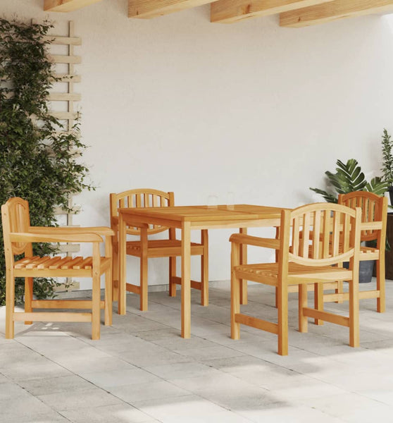 5-tlg. Garten-Essgruppe Massivholz Teak