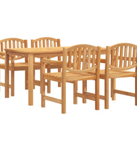 5-tlg. Garten-Essgruppe Massivholz Teak
