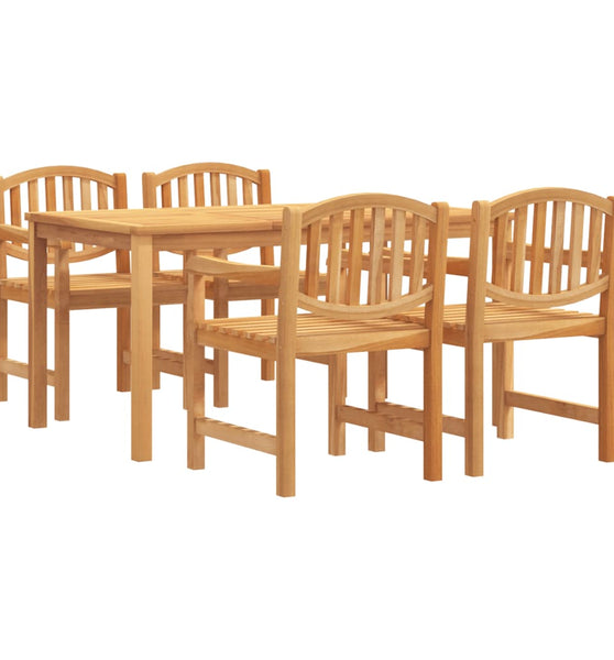 5-tlg. Garten-Essgruppe Massivholz Teak