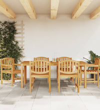 7-tlg. Garten-Essgruppe Massivholz Teak