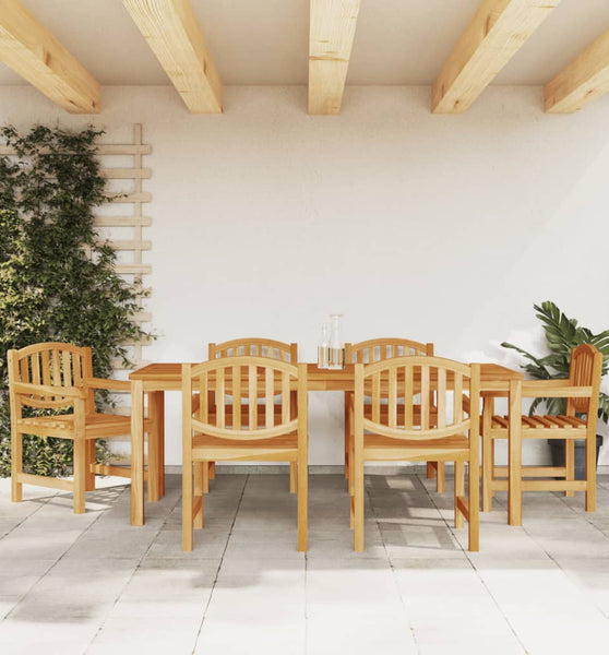7-tlg. Garten-Essgruppe Massivholz Teak