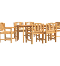 7-tlg. Garten-Essgruppe Massivholz Teak