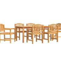 7-tlg. Garten-Essgruppe Massivholz Teak