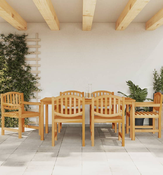 7-tlg. Garten-Essgruppe Massivholz Teak