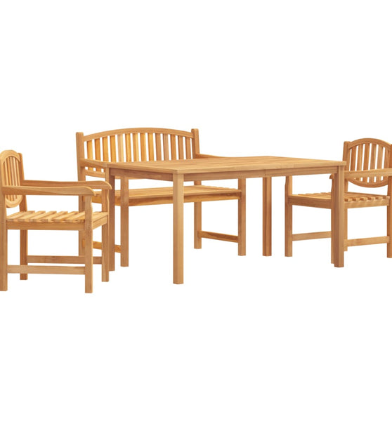 4-tlg. Garten-Essgruppe Massivholz Teak
