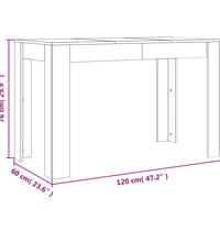 Esstisch Räuchereiche 120x60x76 cm Holzwerkstoff