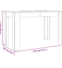 Esstisch Braun Eichen-Optik 120x60x76 cm Holzwerkstoff