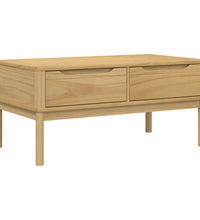 Couchtisch FLORO Wachsbraun 99x55,5x45 cm Massivholz Kiefer