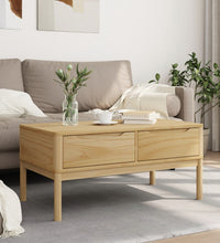 Couchtisch FLORO Wachsbraun 99x55,5x45 cm Massivholz Kiefer