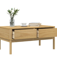 Couchtisch FLORO Wachsbraun 99x55,5x45 cm Massivholz Kiefer