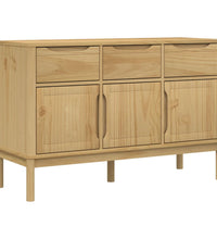 Sideboard FLORO Wachsbraun 114x43x74 cm Massivholz Kiefer