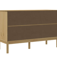 Sideboard FLORO Wachsbraun 114x43x74 cm Massivholz Kiefer