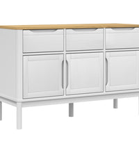 Sideboard FLORO Weiß 114x43x74 cm Massivholz Kiefer