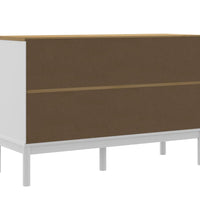 Sideboard FLORO Weiß 114x43x74 cm Massivholz Kiefer