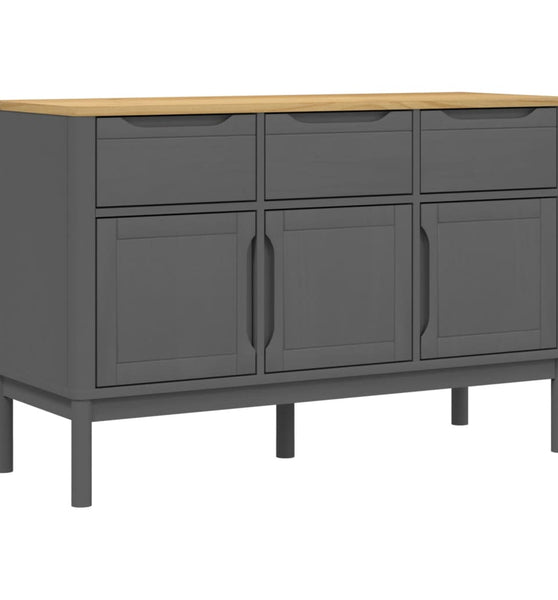 Sideboard FLORO Grau 114x43x74 cm Massivholz Kiefer