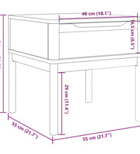 Lampentisch FLORO Wachsbraun 55x55x54 cm Massivholz Kiefer