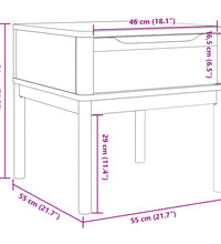 Lampentisch FLORO Weiß 55x55x54 cm Massivholz Kiefer