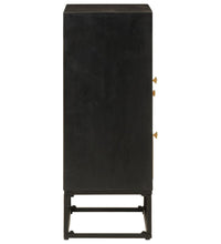 Sideboard Schwarz 55x30x76 cm Massivholz Mango und Eisen