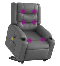 Massagesessel mit Aufstehhilfe Grau Kunstleder