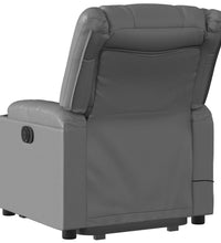 Massagesessel mit Aufstehhilfe Grau Kunstleder
