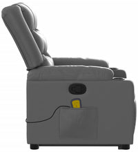 Massagesessel mit Aufstehhilfe Grau Kunstleder